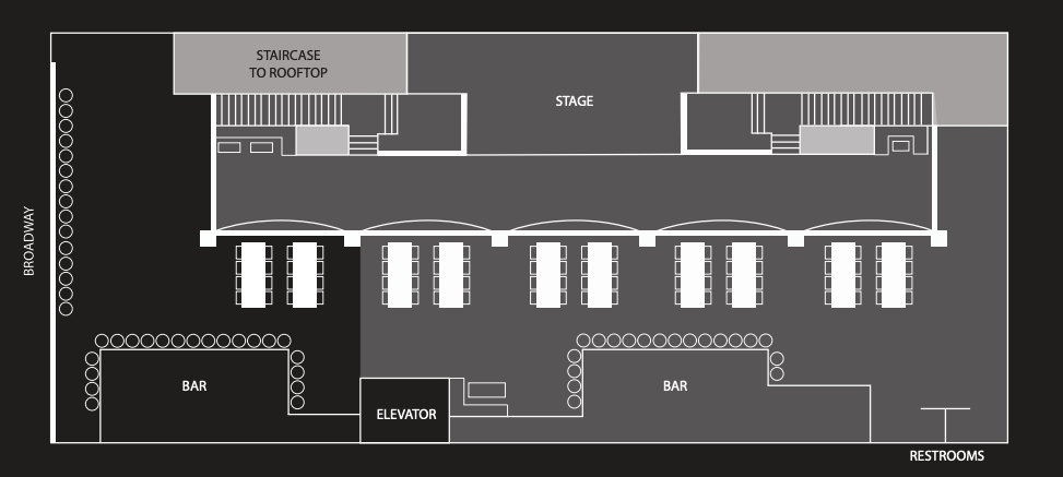 Honky Tonk - Broadway Mezzanine floor plan
