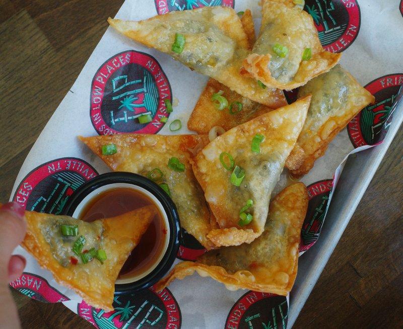 Collard Green Stuffed Wontons