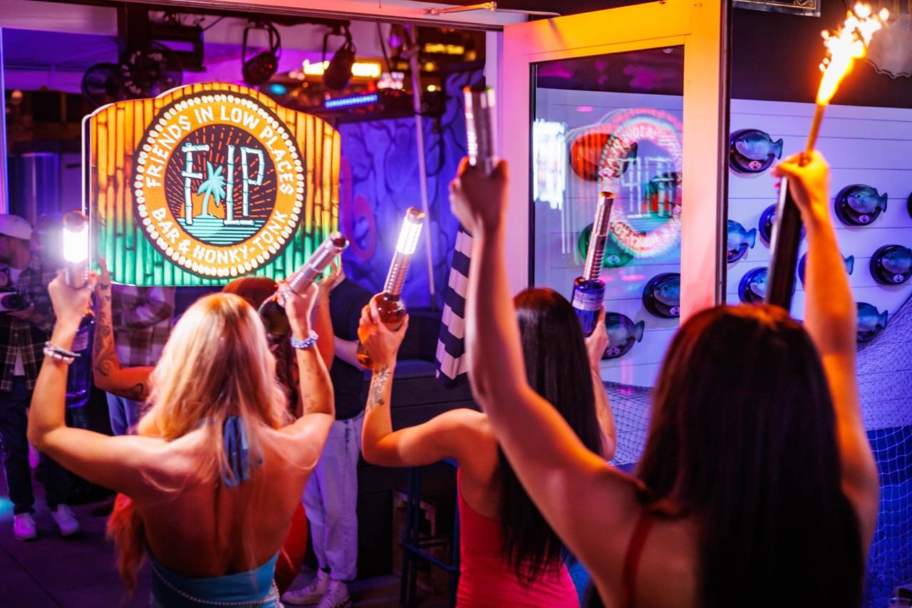 VIP table setup with bottle service